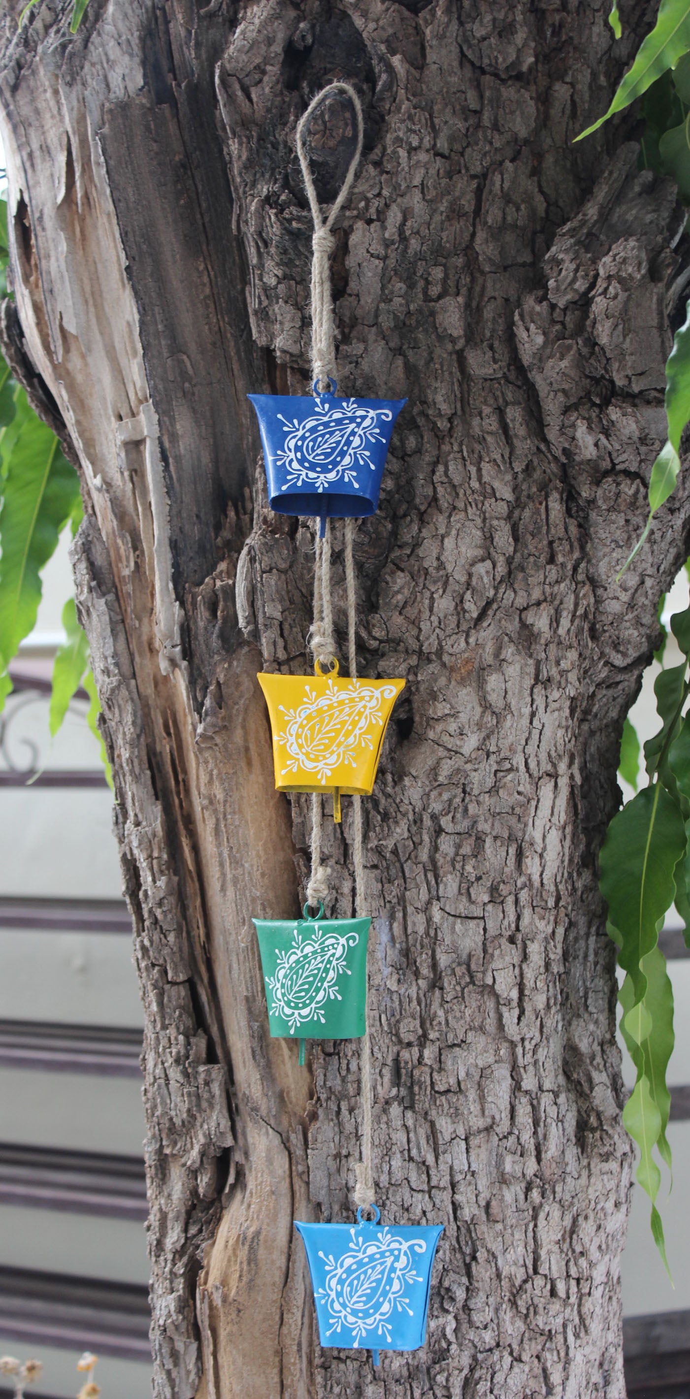 Hand Painted Iron Cow Bells - Rustic Garden Chime